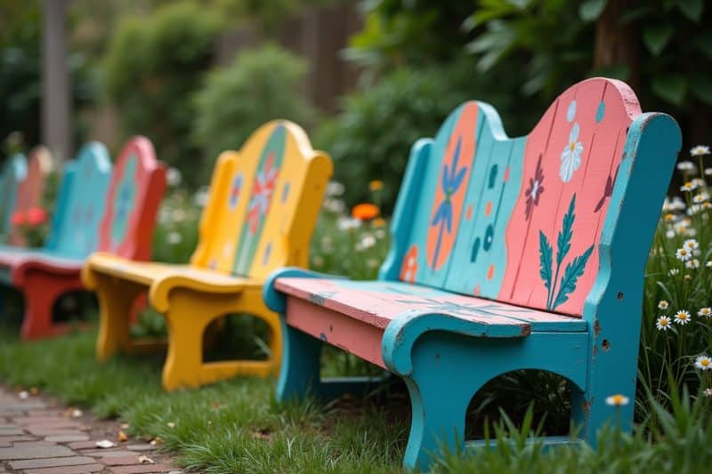 14 ausgefallene Gartenbank streichen Ideen