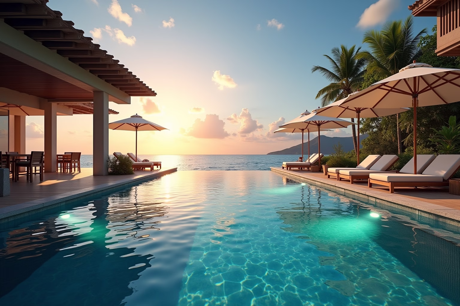 terrasse mit pool-Titel