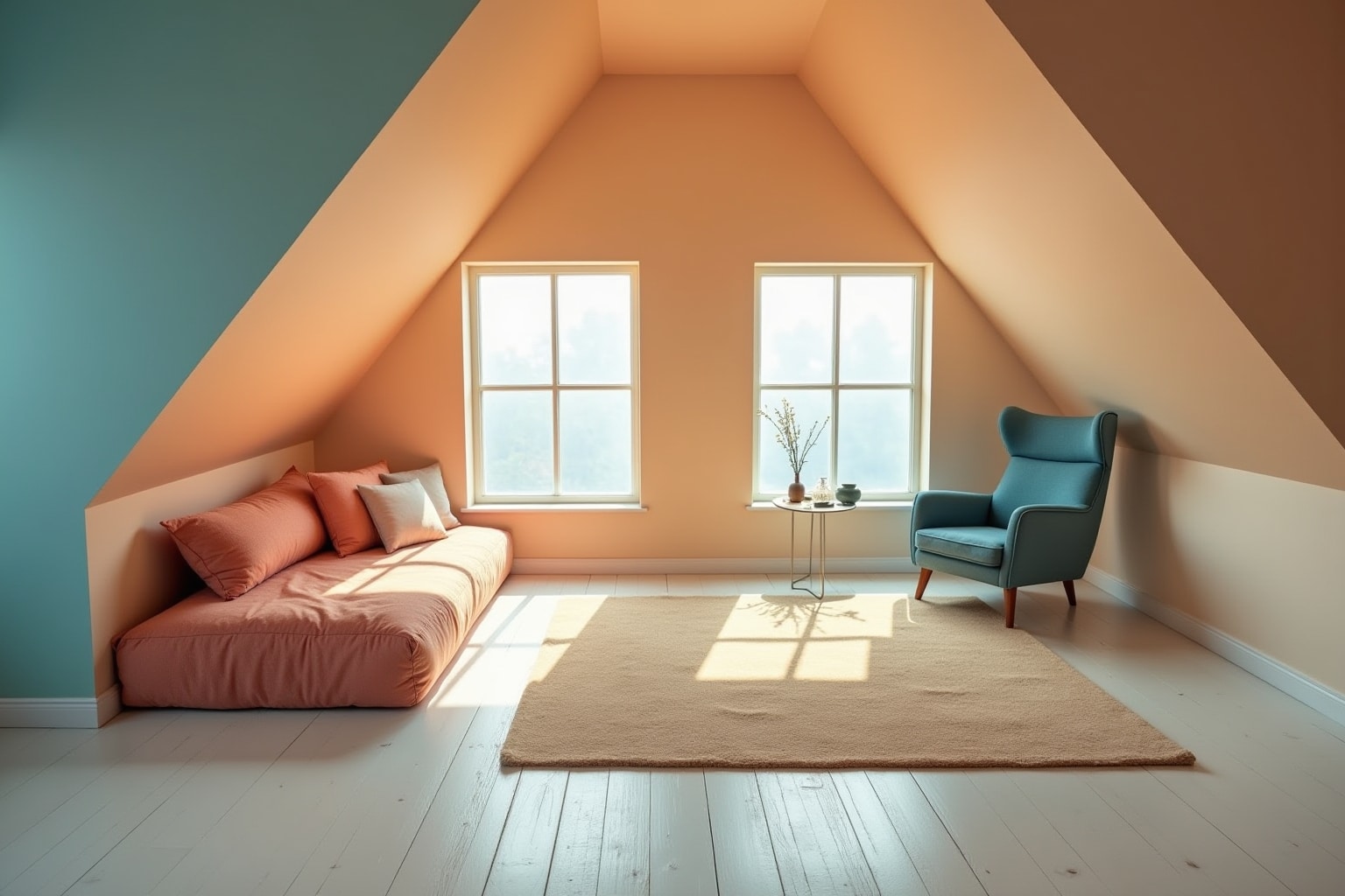 Kreative Ideen zum Zweifarbig-Streichen von Dachschrägen